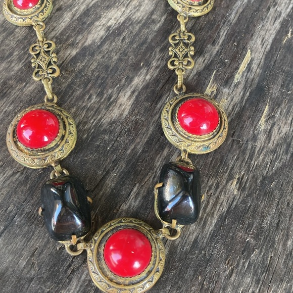 Poured glass 1940’s French necklace - Picture 2 of 5